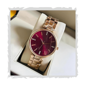 Styledose Rose Gold Diamond Studded Watch for Women